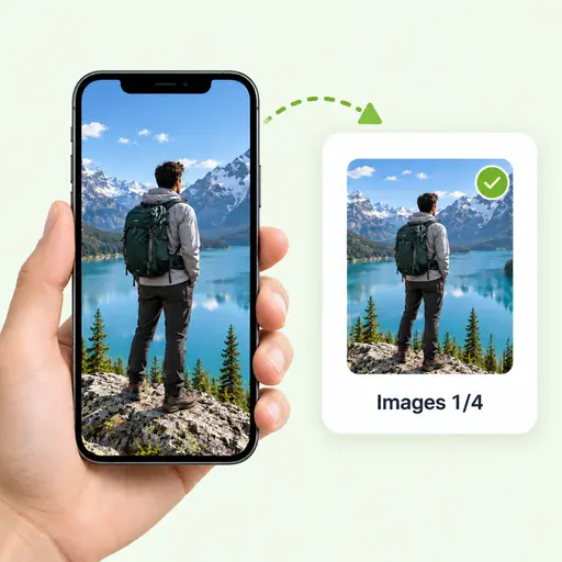 Uploading an image to the AI image extender.