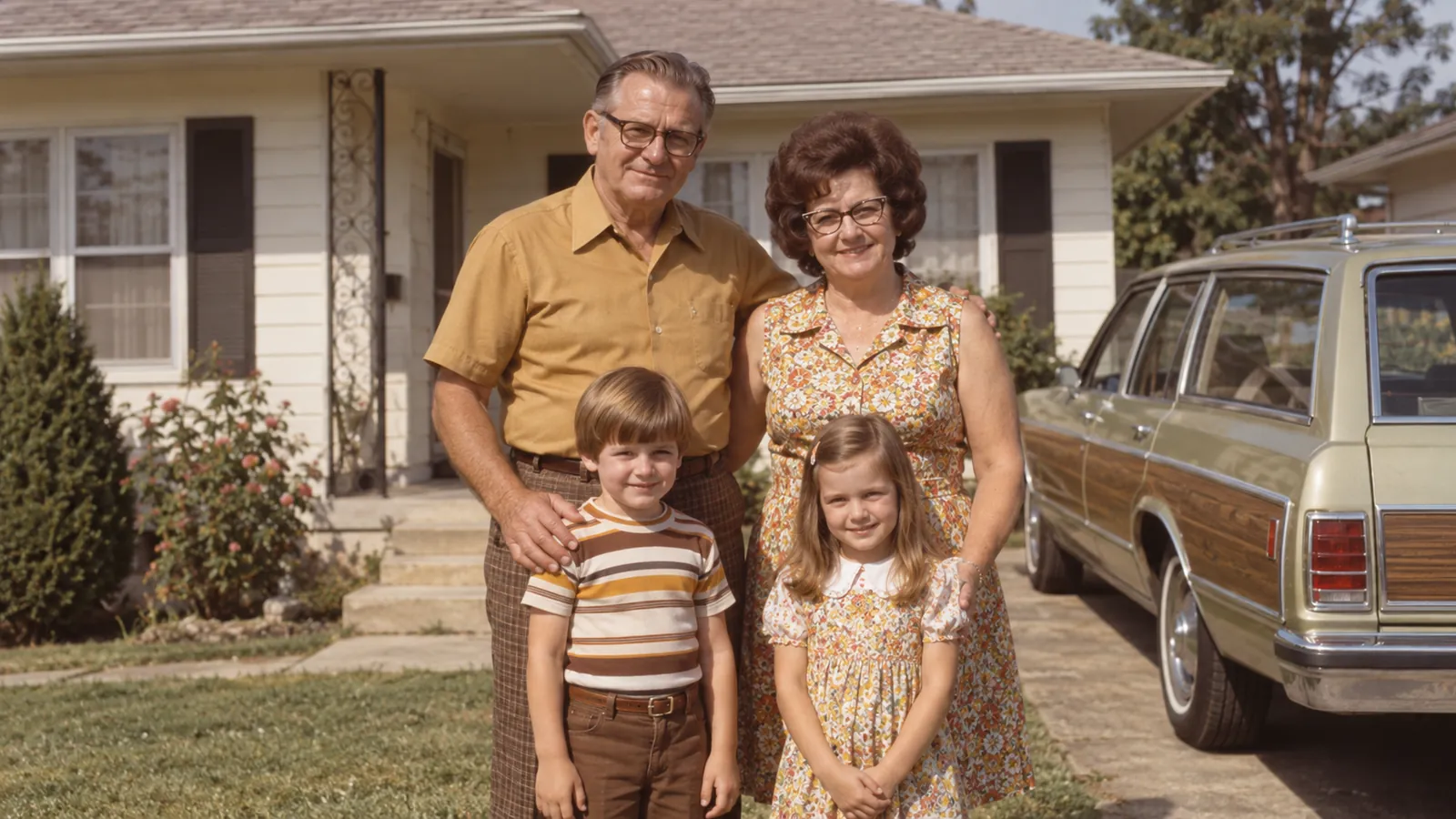 The same family photo with clearer faces and clothing.