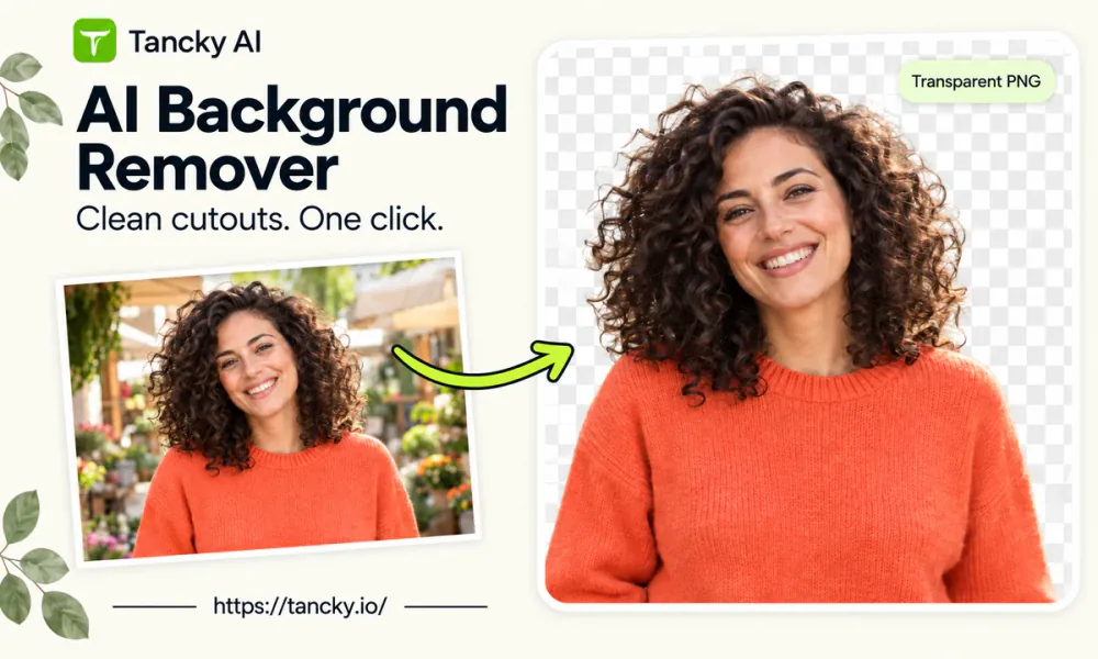 A subject separated from its original background by an AI background remover.